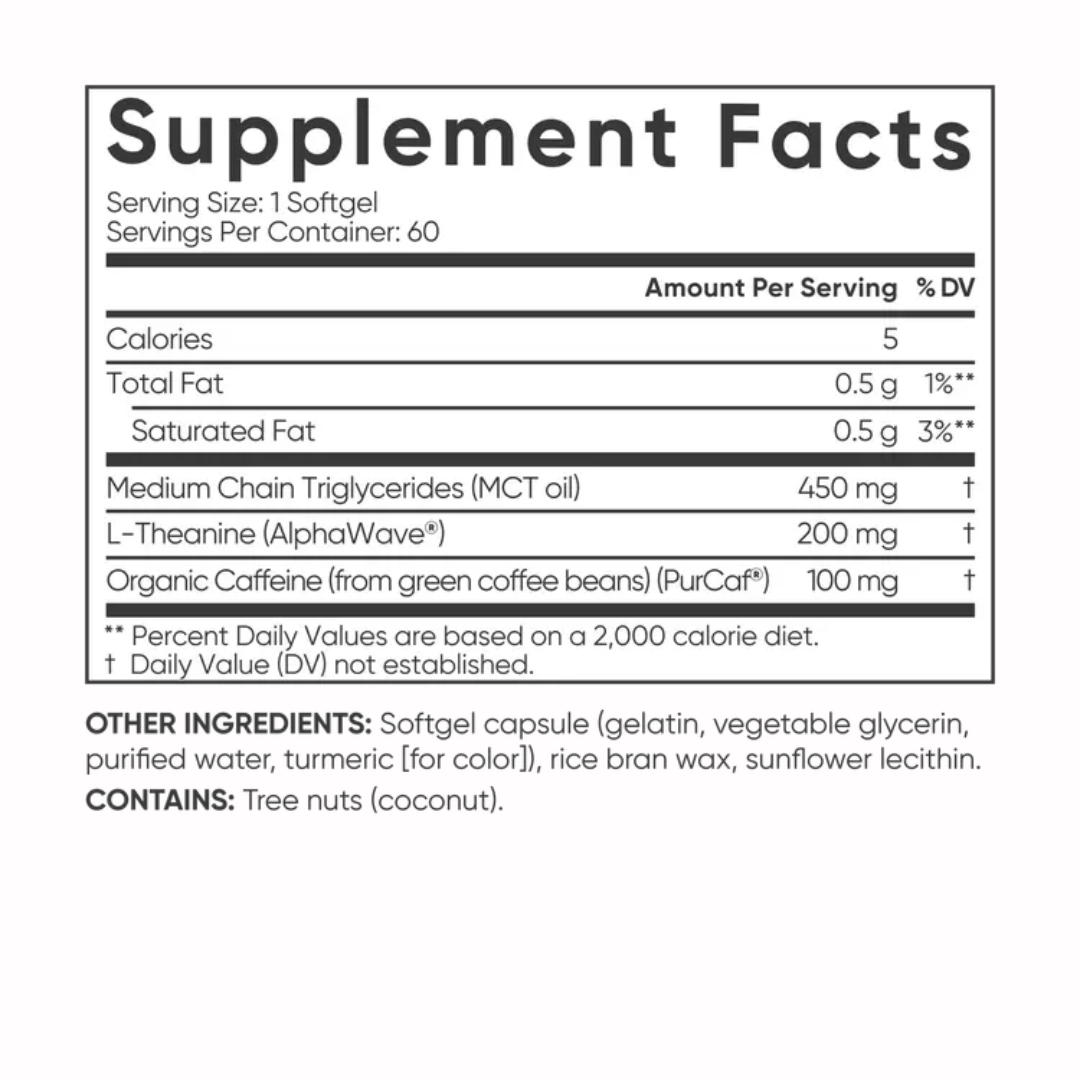 L-Theanine + Caffeine (60 softgels)