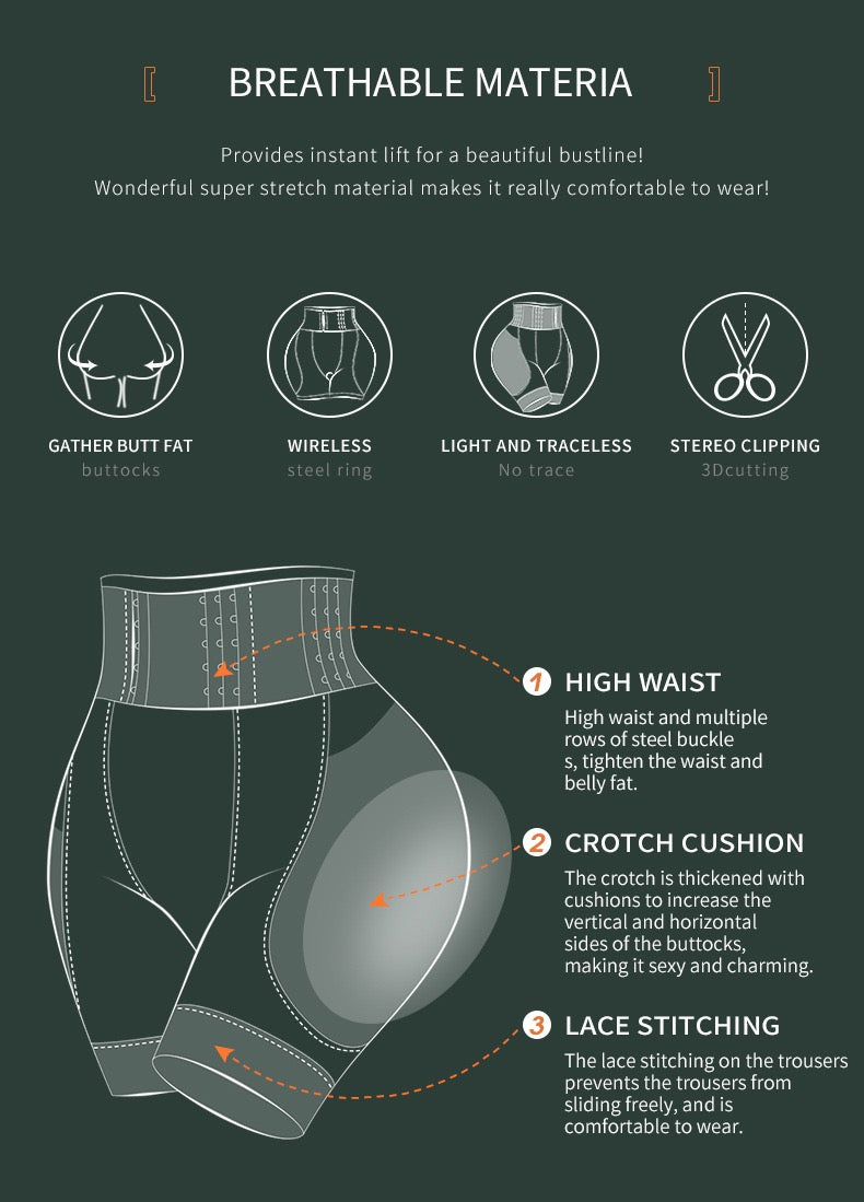 Waist-enhancing butt-enhancing shorts